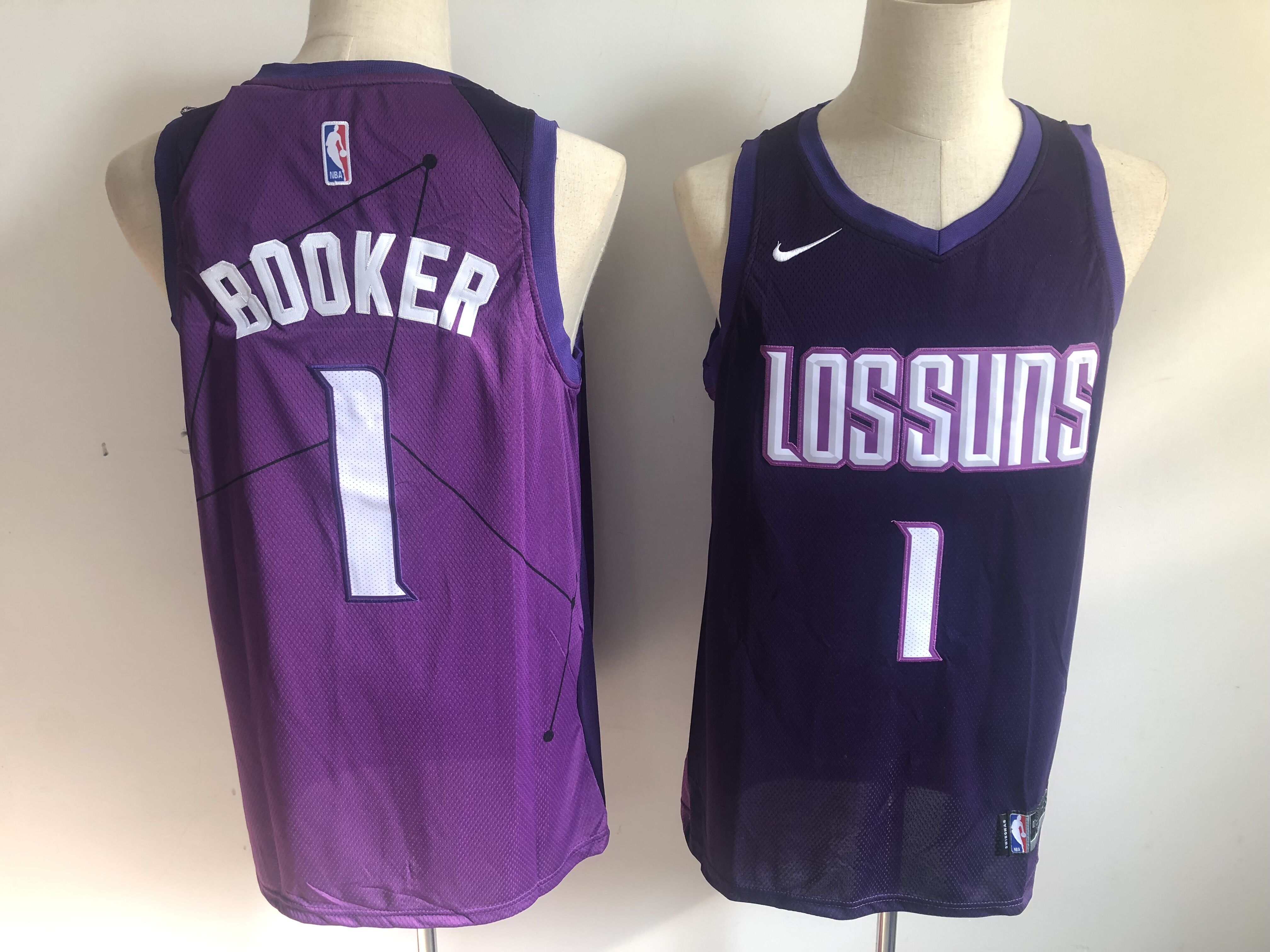 Men Phoenix Suns #1 Booker Purple Game Nike NBA City Edition Jerseys